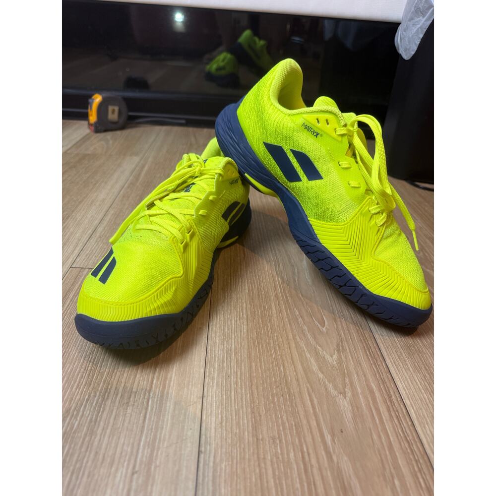 Babolat Jet Mach PKL Men 10.5 Neon Yellow Blue Michelin Pickleball Shoes - Picture 8 of 11